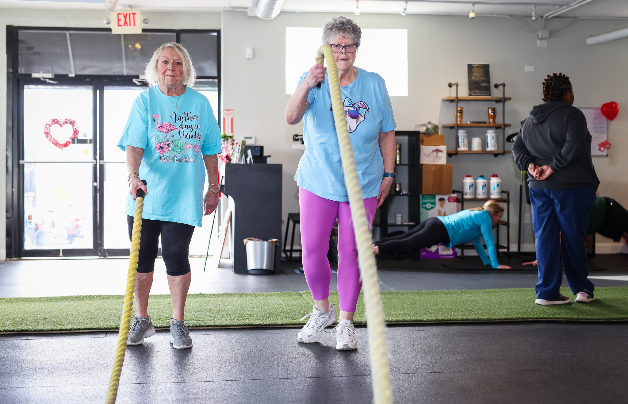 Members strength training at Safe Haven Fitness Alpharetta